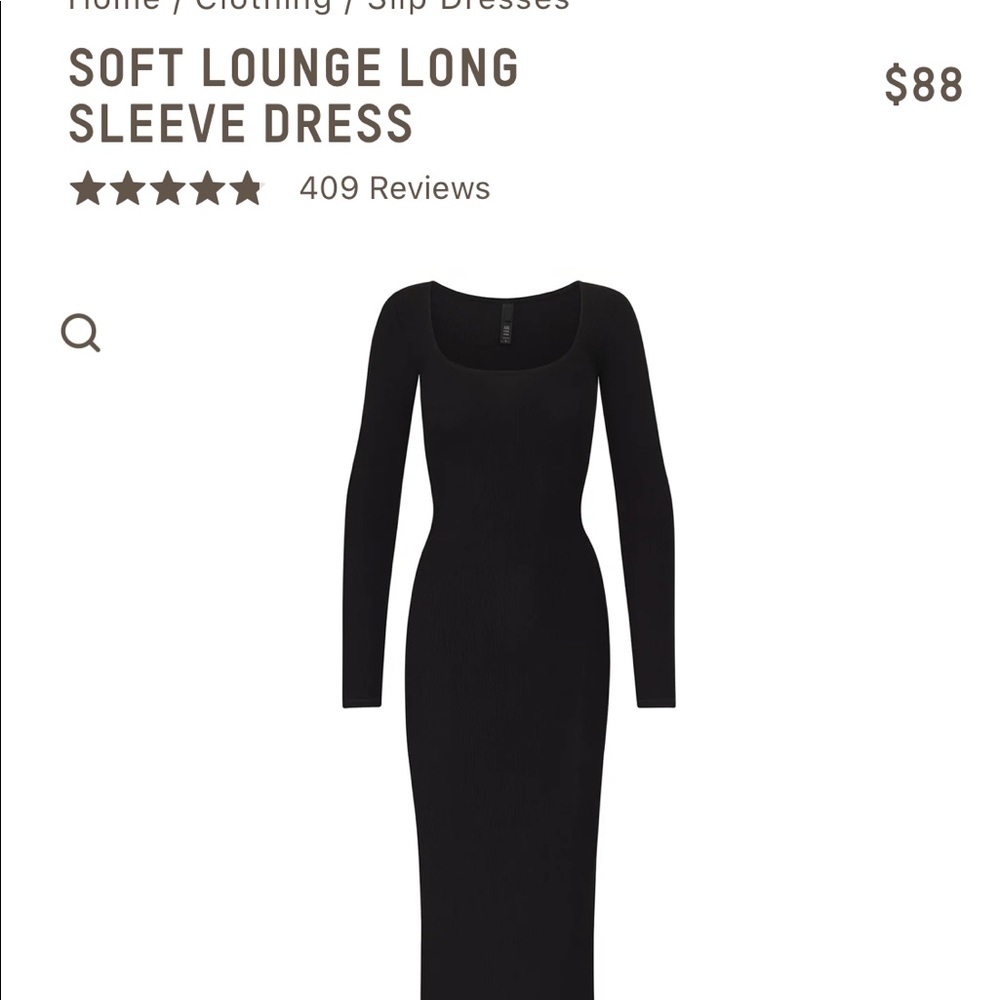Skims long sleeve lounge dress